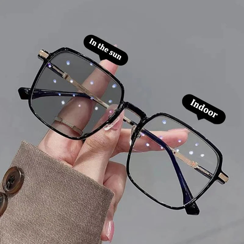 Photochromic Square Blue-Light Glasses