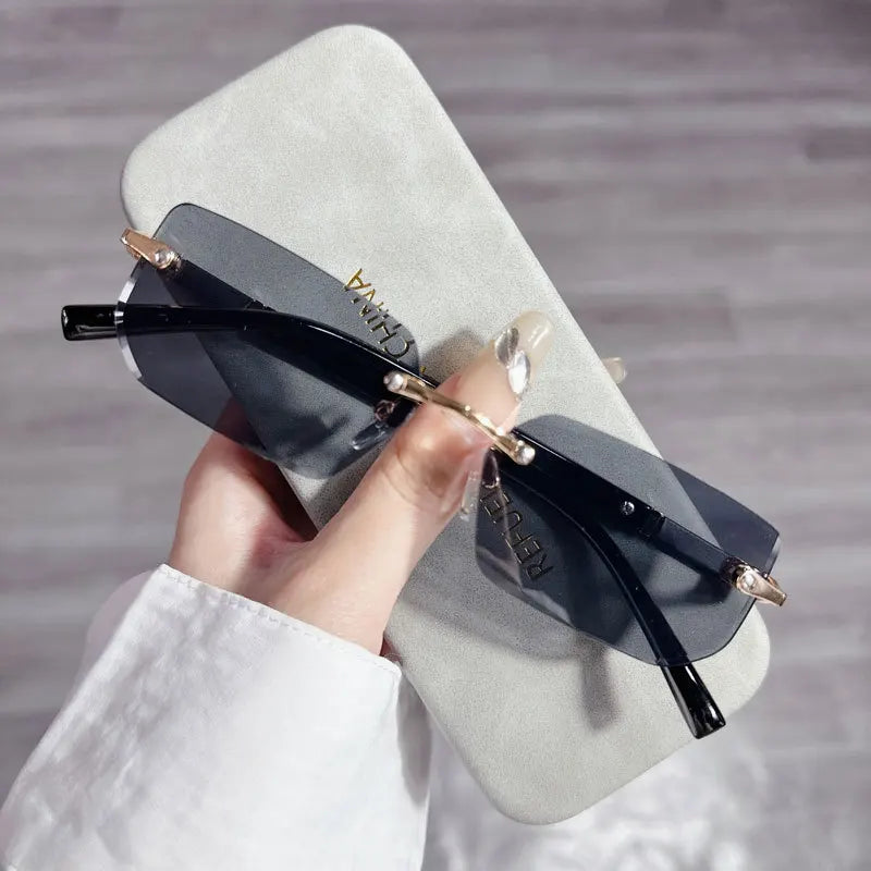 HD Rimless Square Blue-Light Sunglasses